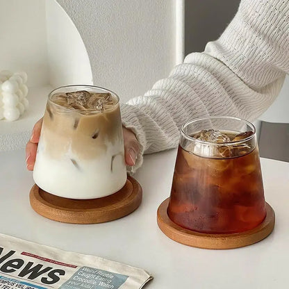 clear glass drink cups