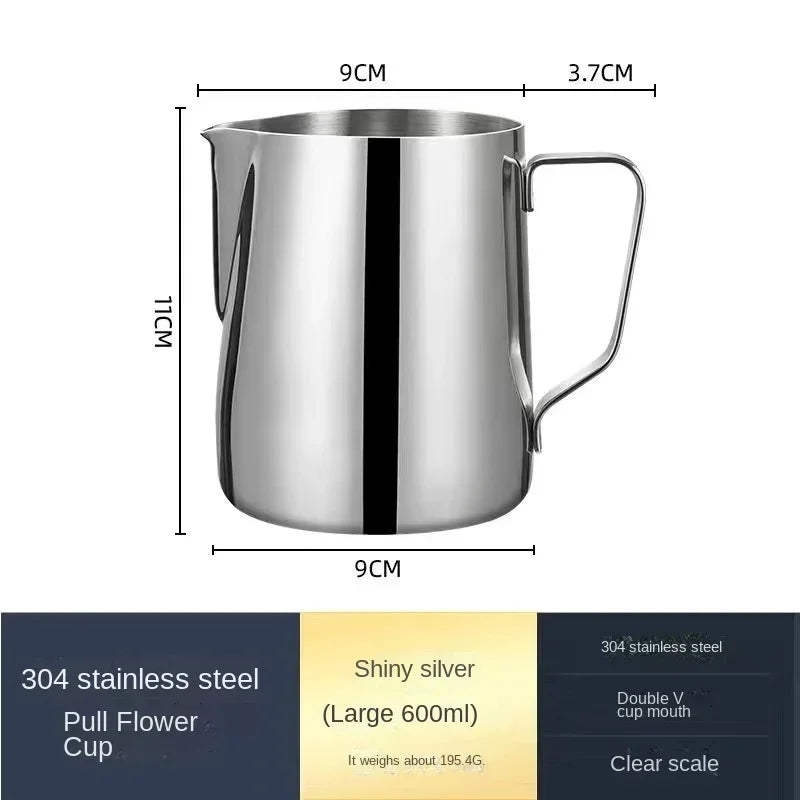 stainless steel milk frothing pitcher