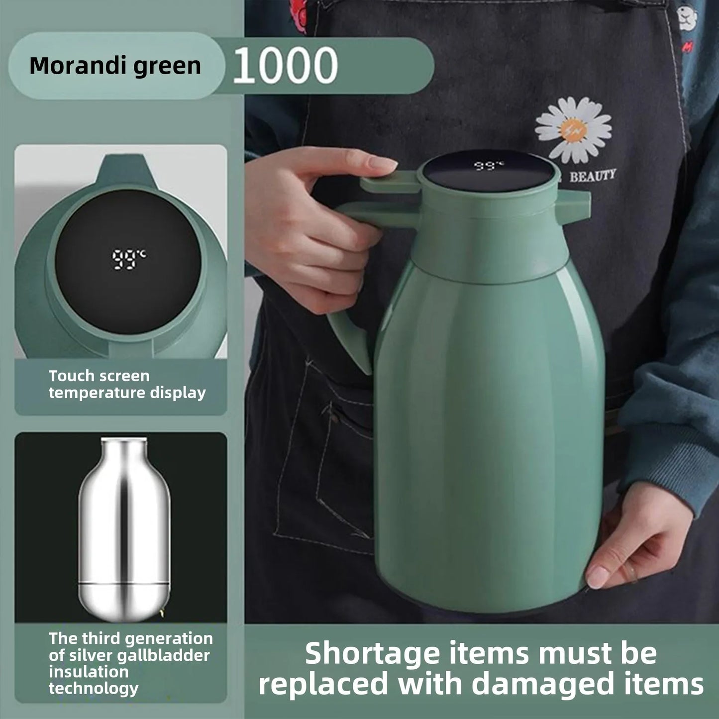thermal vacuum kettle with digital display