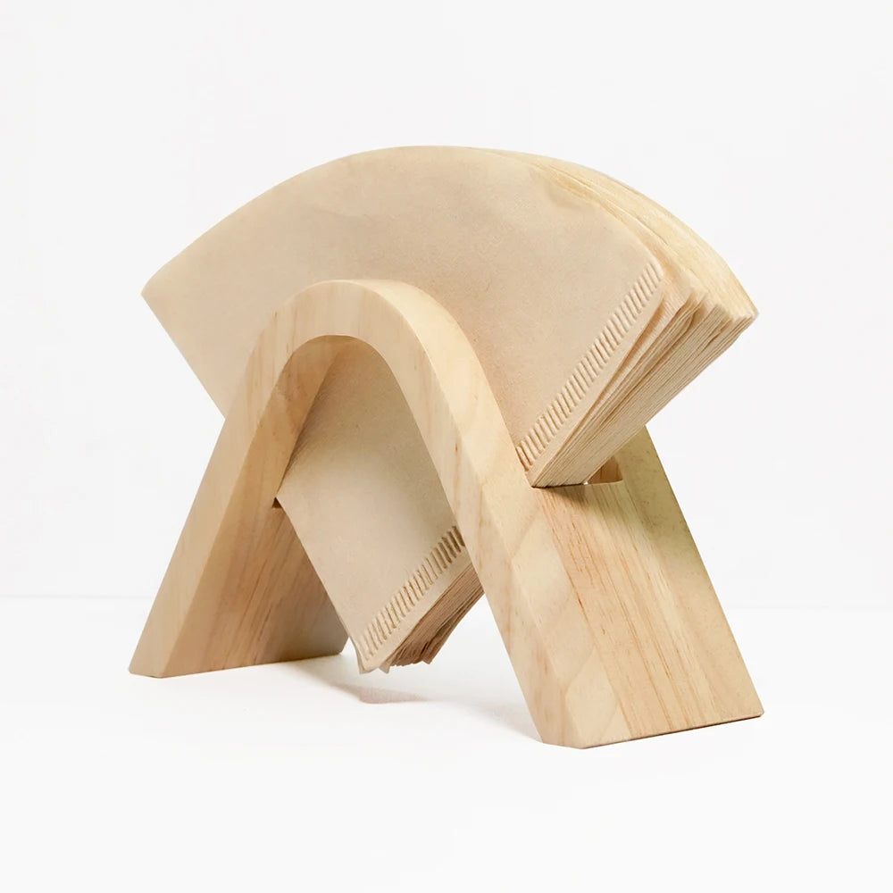 rubber wood coffee filter paper holder
