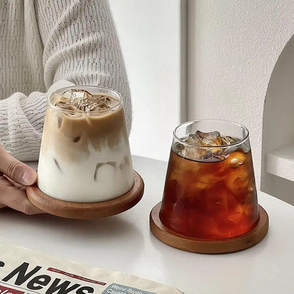 clear glass drink cups
