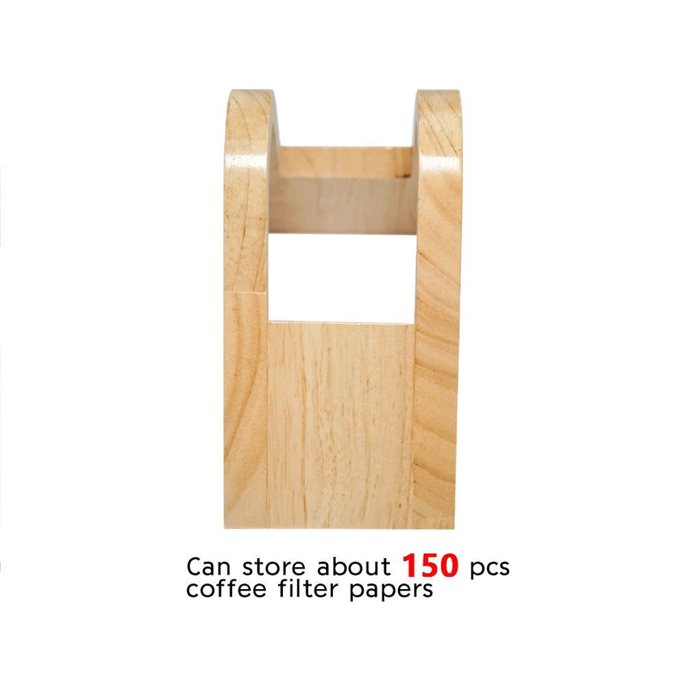 rubber wood coffee filter paper holder