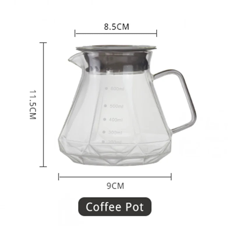 smoky grey diamond glass coffee server