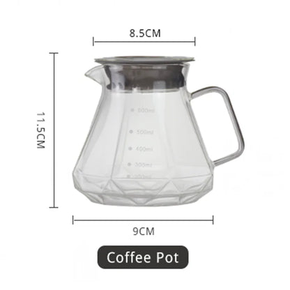 smoky grey diamond glass coffee server