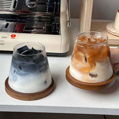 clear glass drink cups