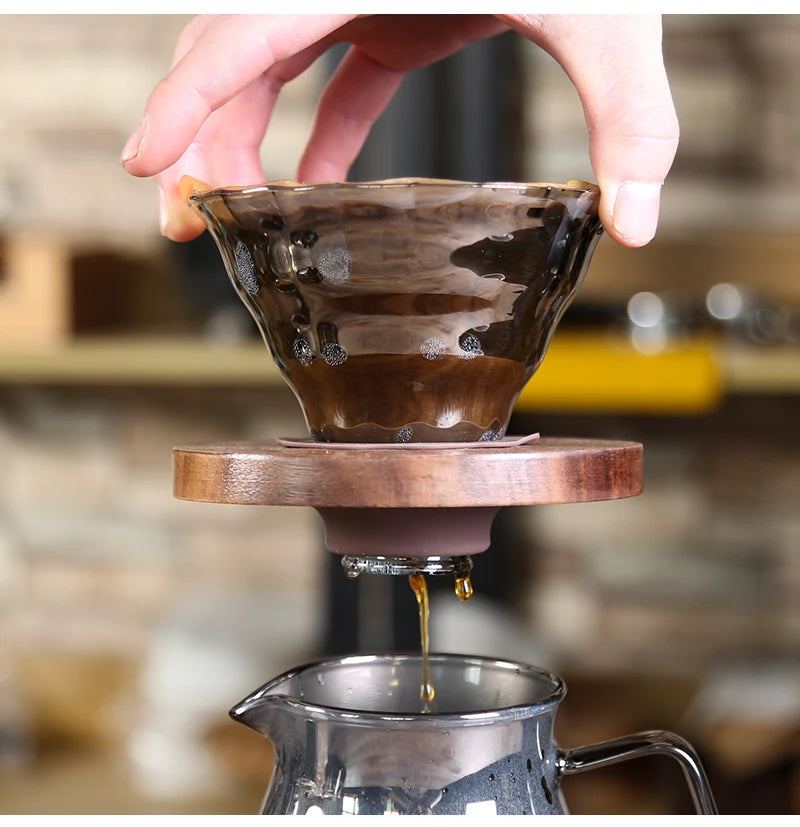 smoky grey diamond glass coffee server