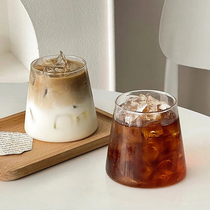 clear glass drink cups
