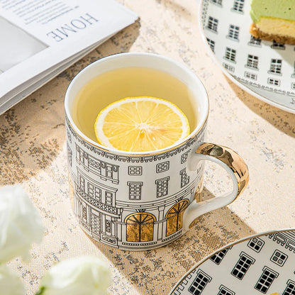 Gold-Detail Coffee Cup Set