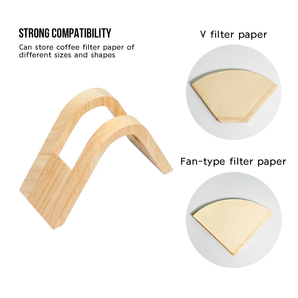 rubber wood coffee filter paper holder