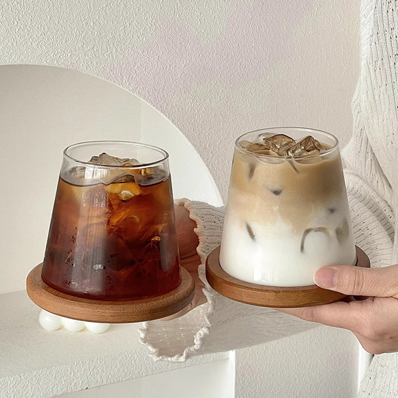 clear glass drink cups