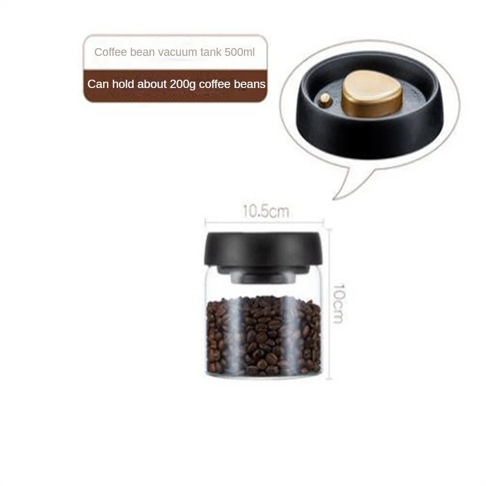 vacuum-sealed coffee bean storage jar