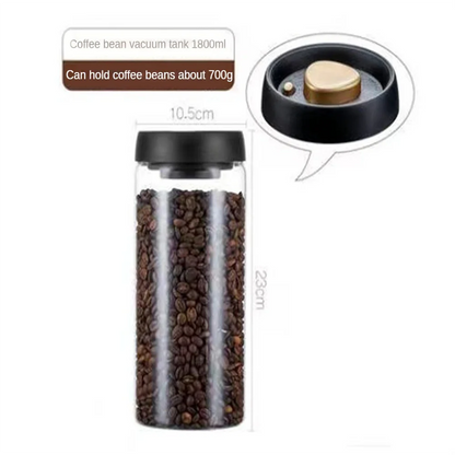 vacuum-sealed coffee bean storage jar
