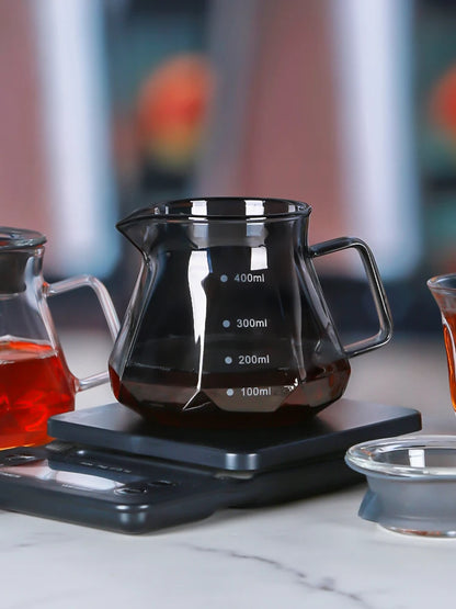 smoky grey diamond glass coffee server