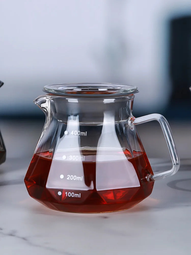 smoky grey diamond glass coffee server
