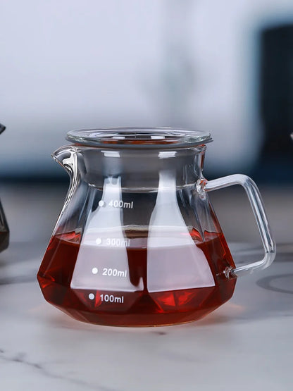 smoky grey diamond glass coffee server