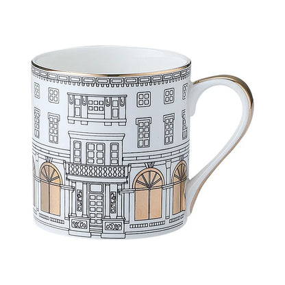 Gold-Detail Coffee Cup Set