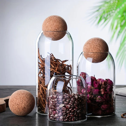 glass storage jar set