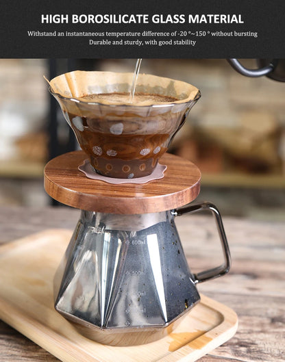 smoky grey diamond glass coffee server