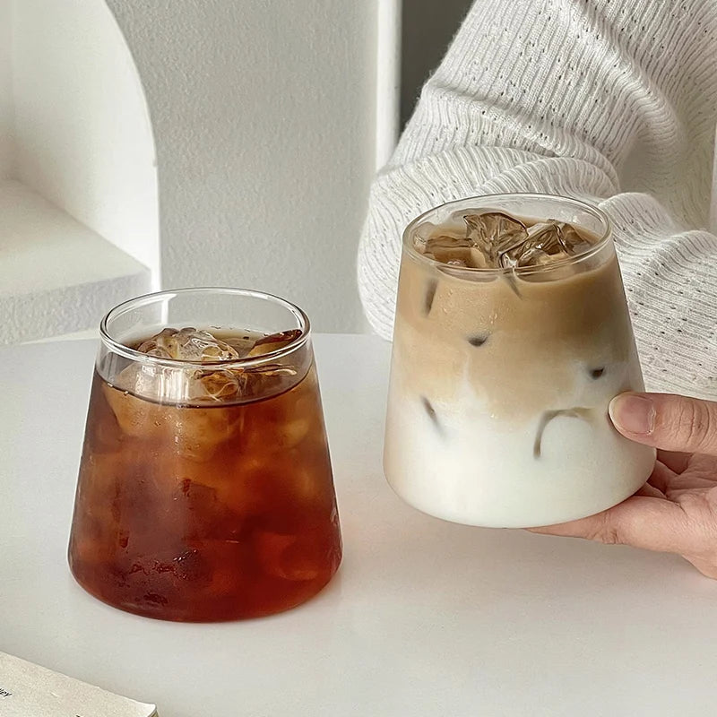 clear glass drink cups