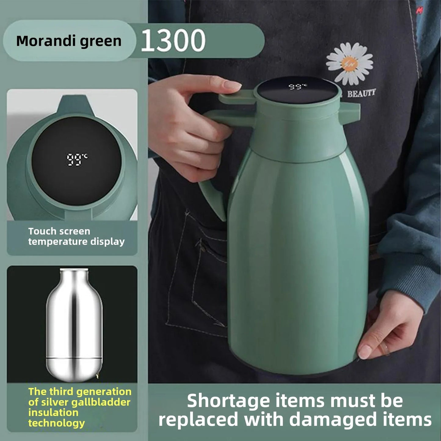 thermal vacuum kettle with digital display