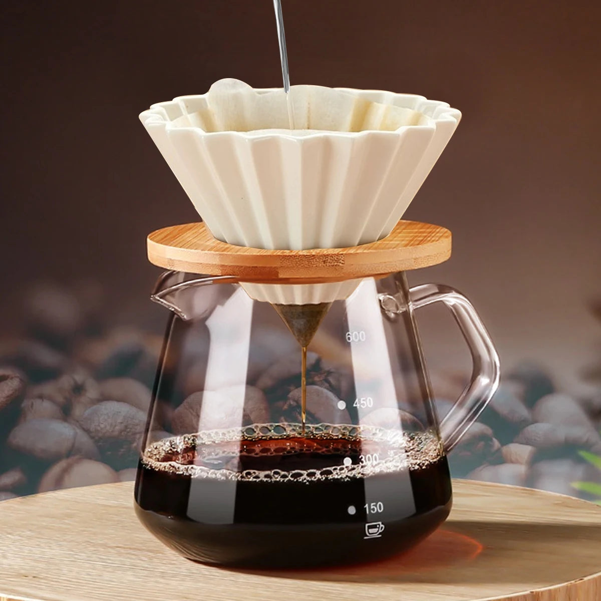 glass pour over coffee maker set