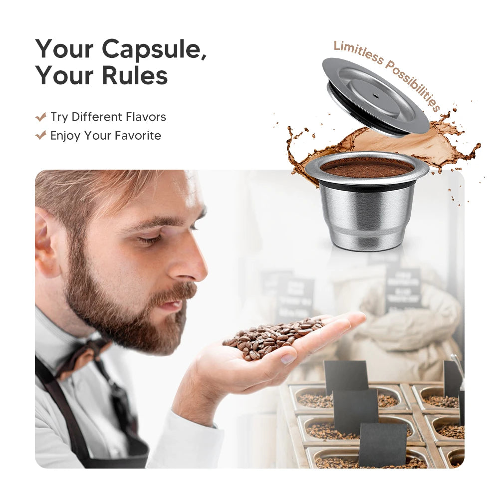 reusable stainless steel coffee capsules