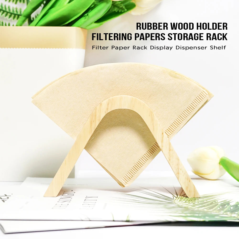 rubber wood coffee filter paper holder