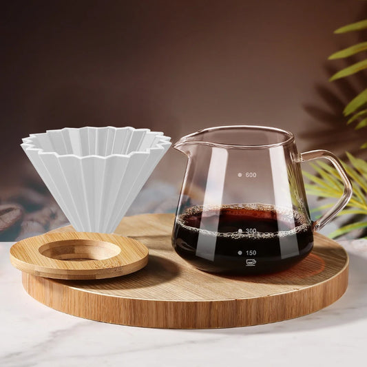 glass pour over coffee maker set