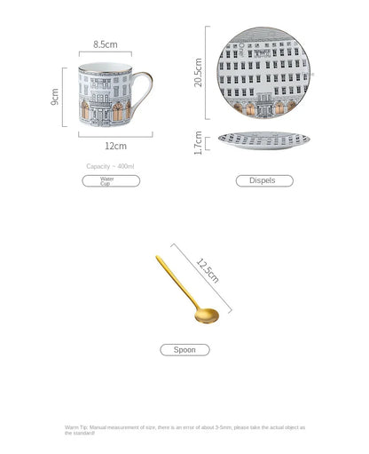 Gold-Detail Coffee Cup Set