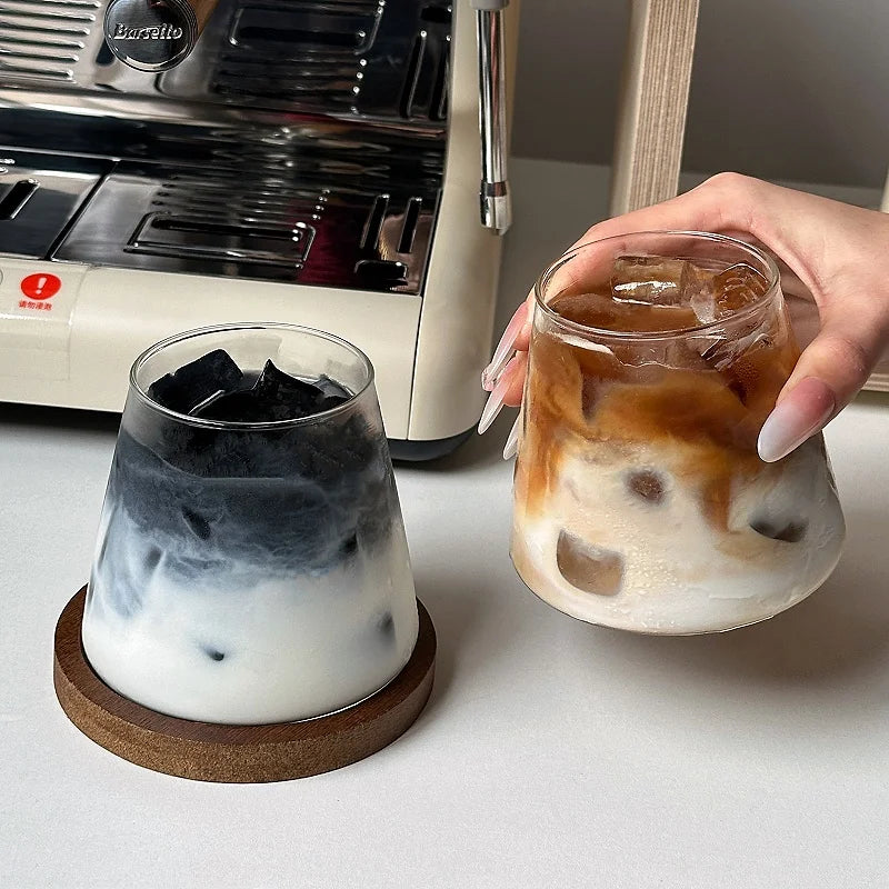 clear glass drink cups
