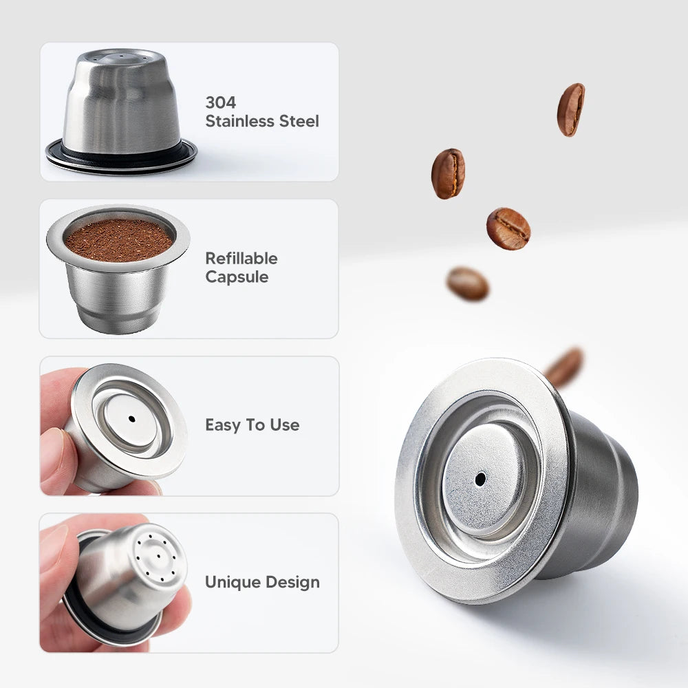 reusable stainless steel coffee capsules