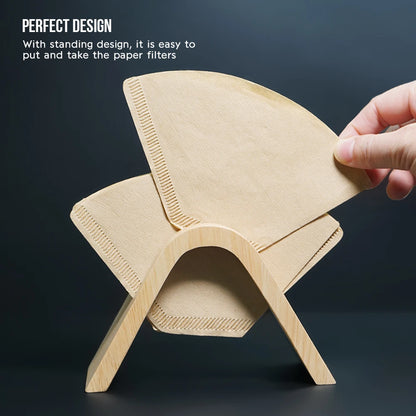 rubber wood coffee filter paper holder