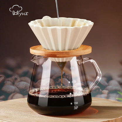glass pour over coffee maker set