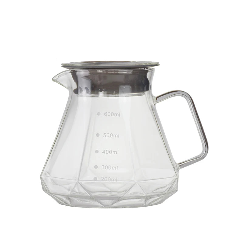 smoky grey diamond glass coffee server