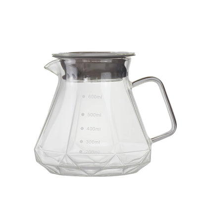 smoky grey diamond glass coffee server