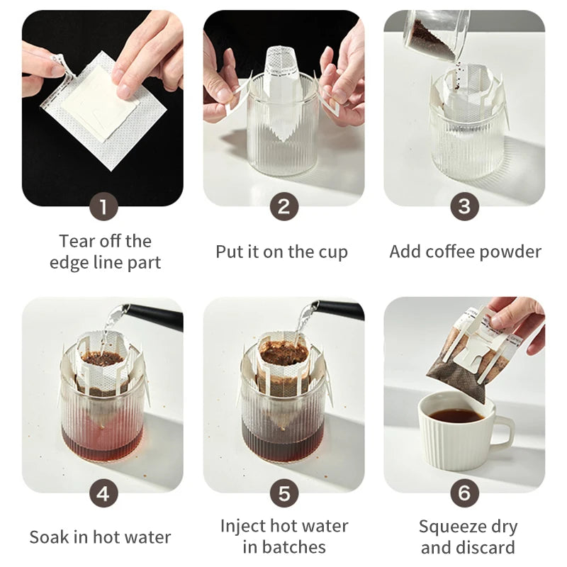 portable hanging ear coffee filter bags