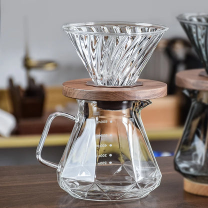 smoky grey diamond glass coffee server