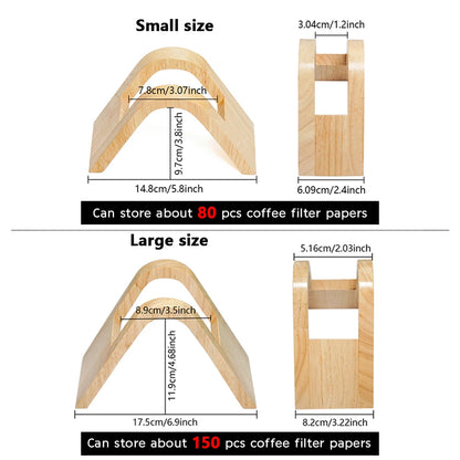 rubber wood coffee filter paper holder