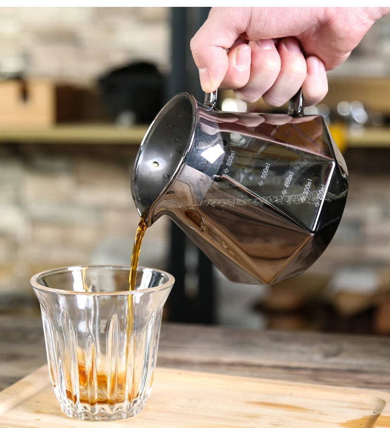 smoky grey diamond glass coffee server
