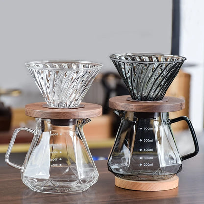 smoky grey diamond glass coffee server
