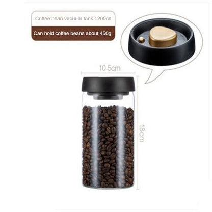 vacuum-sealed coffee bean storage jar